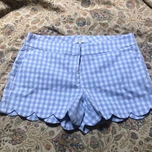Crown & Ivy blue gingham scalloped shorts, size 12
